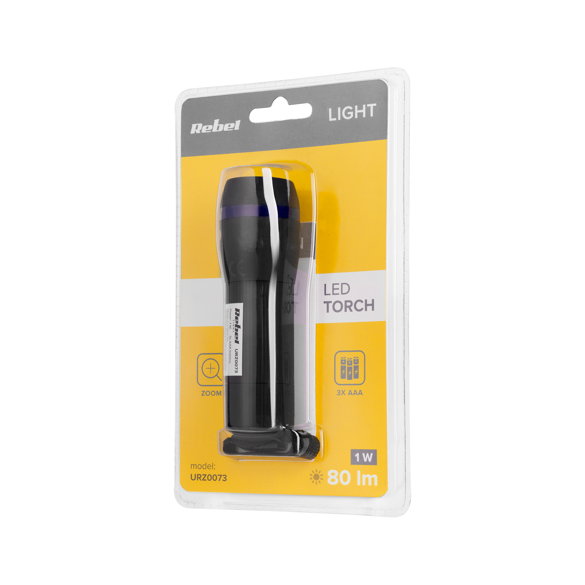 Rebel Flashlights, hand lamps, headlamps, tourist – 1W Rebel hand flashlight (zoom) – image 3