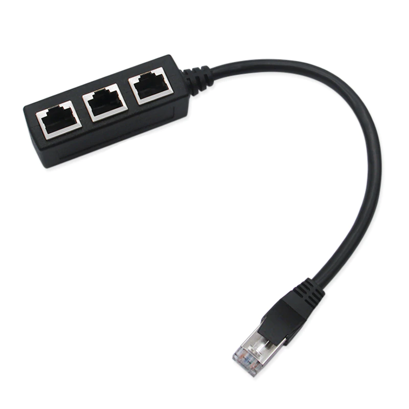 RTO 100 Mbps LAN RJ45 Splitter Adapter, 3xRJ45, FTP - E397