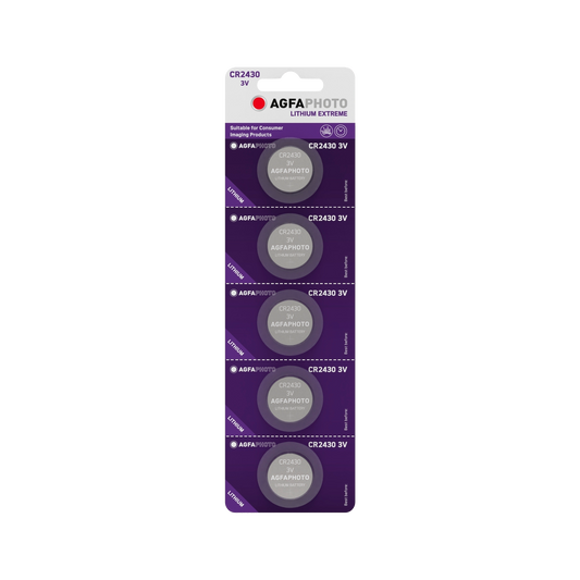 AGFA Alkaline, coin-cell, and – AgfaPhoto CR2430 Battery, 5 per blister pack