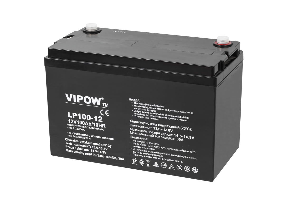 Vipow Gel batteries – VIPOW 12V 100Ah Gel Battery