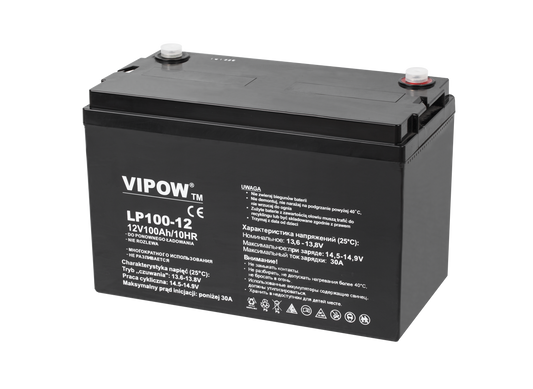 Vipow Gel batteries – VIPOW 12V 100Ah Gel Battery
