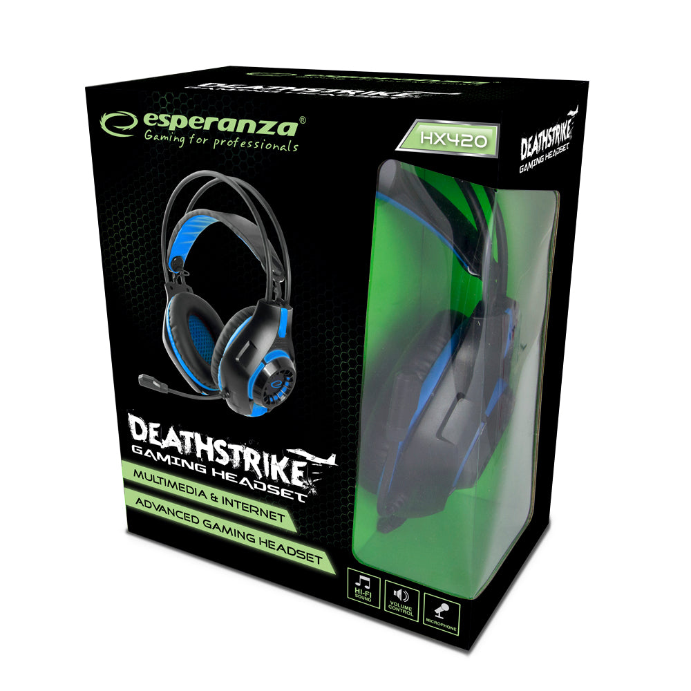 Esperanza Over-ear – EGH420B Esperanza Deathstrike Gaming Headset with Microphone, Blue – image 4