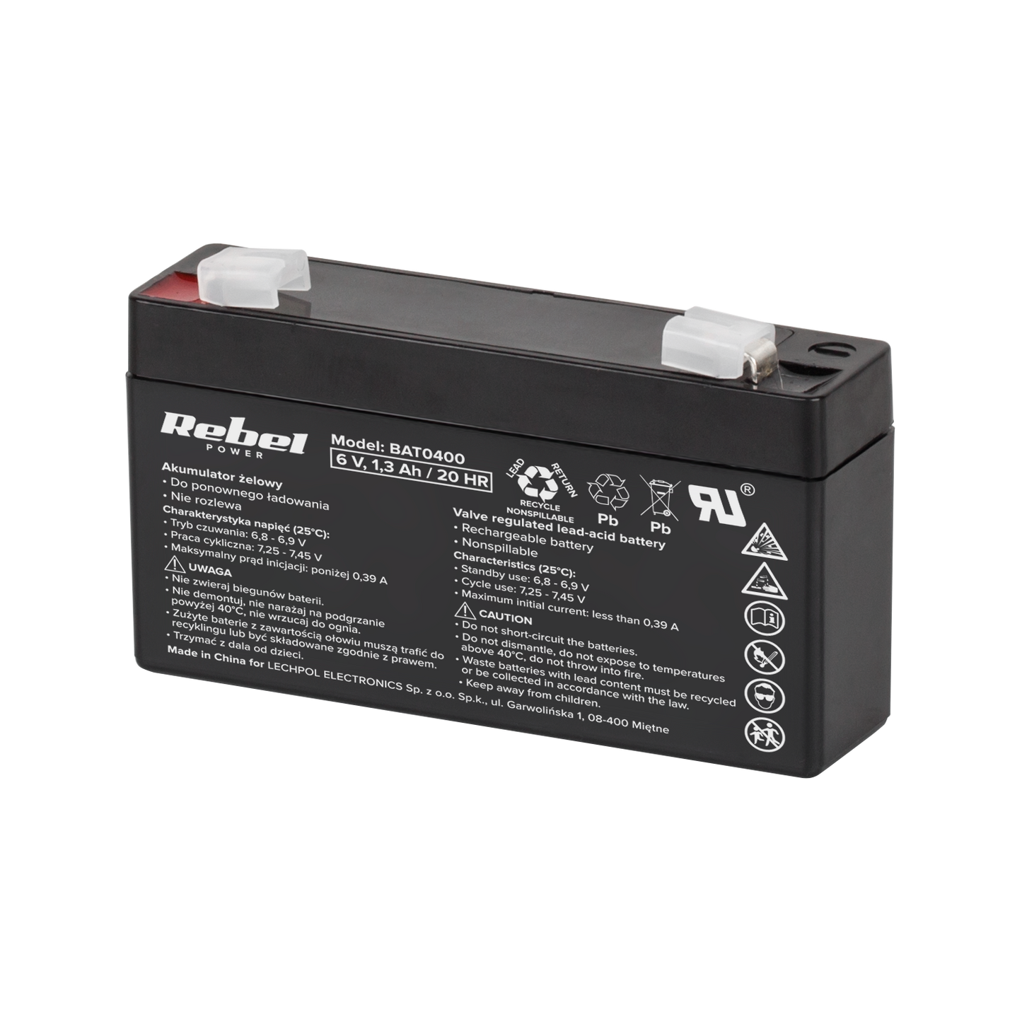 Rebel Gel batteries – Rebel 6V 1.3Ah Gel Battery