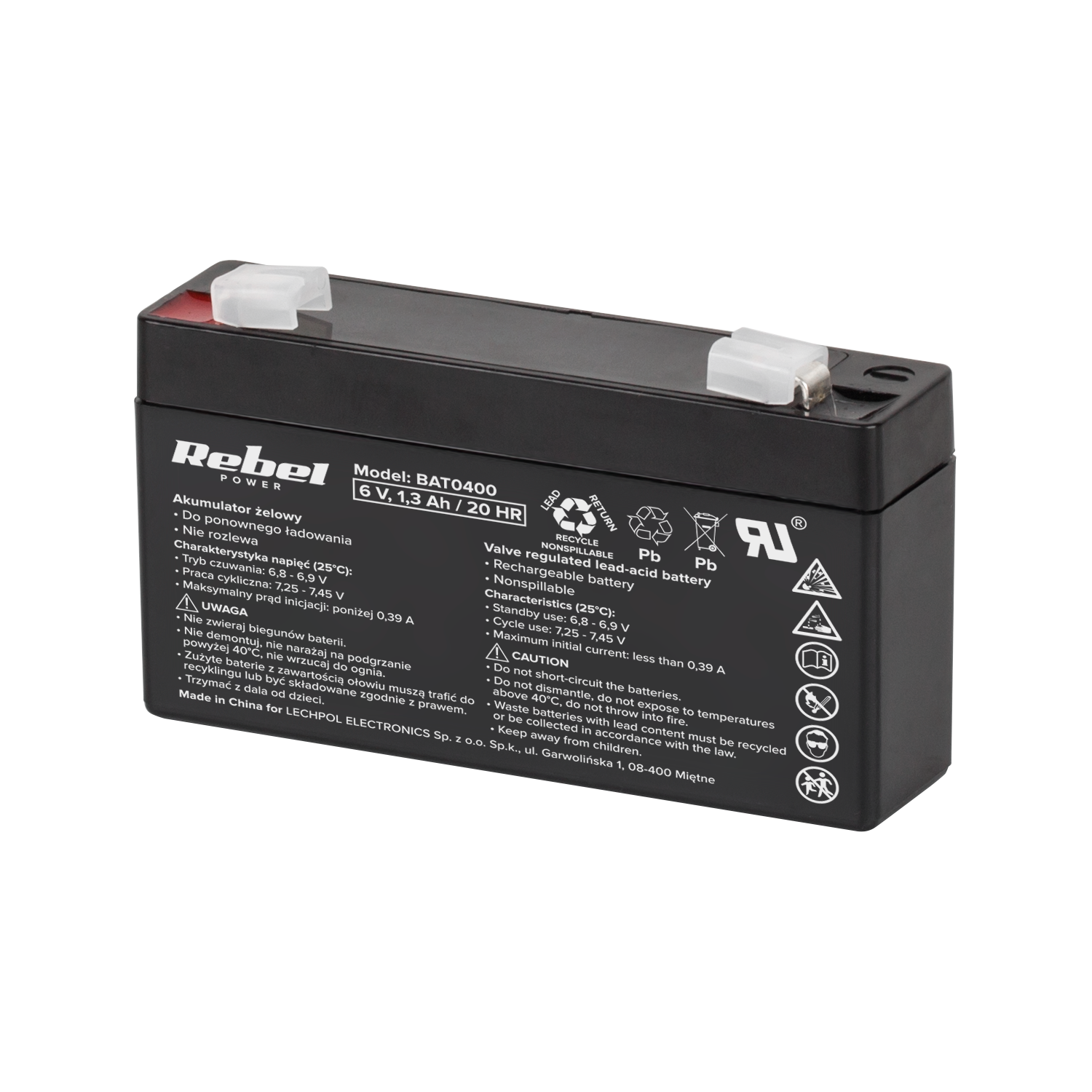 Rebel Gel batteries – Rebel 6V 1.3Ah Gel Battery