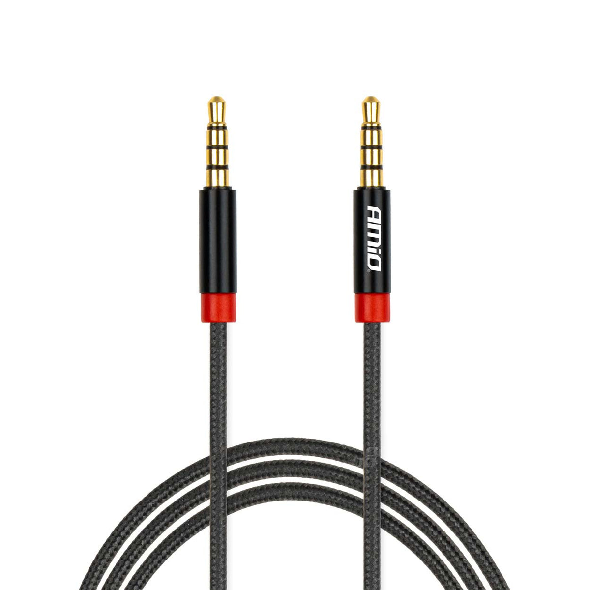 AMiO Adapters – 3.5 mm mini-jack aux cable, braided, 100 cm, amio-03269