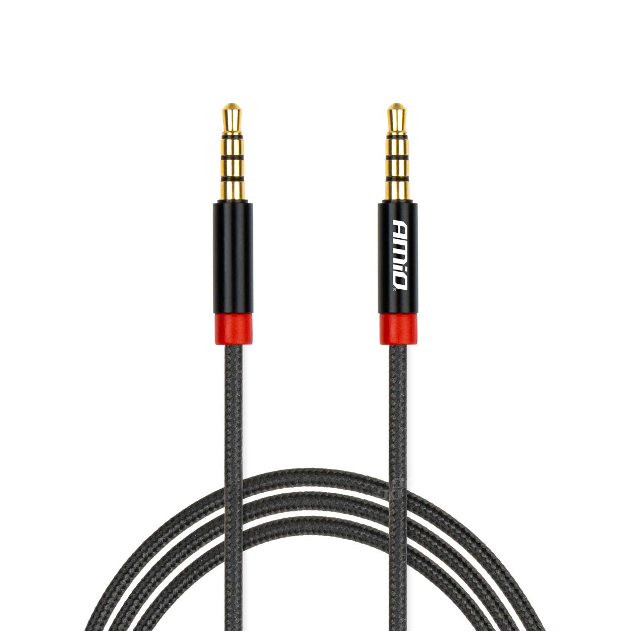 AMiO Adapters – 3.5 mm mini-jack aux cable, braided, 100 cm, amio-03269
