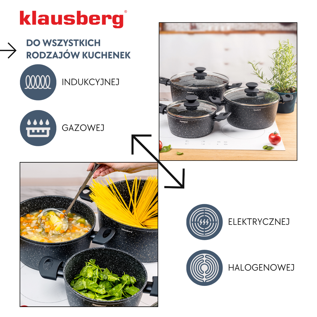 Klausberg Pots and – 3-Piece Marble Cookware Set with Lids, Klausberg KB-7960 – image 6
