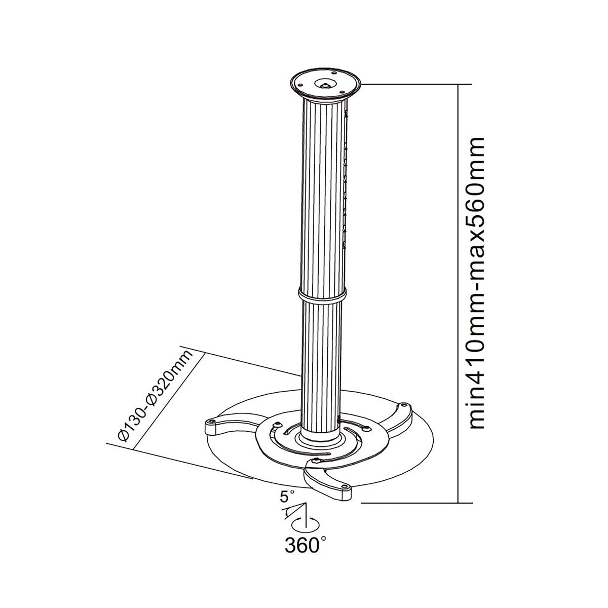 Cabletech Projector Mounts – Ceiling-Mounted Projector Mount – image 6