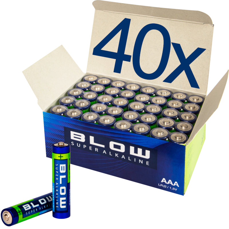 Blow Alkaline, coin-cell – 82-595# Blow Super Alkaline AAA LR3 Batteries, 40-Pack