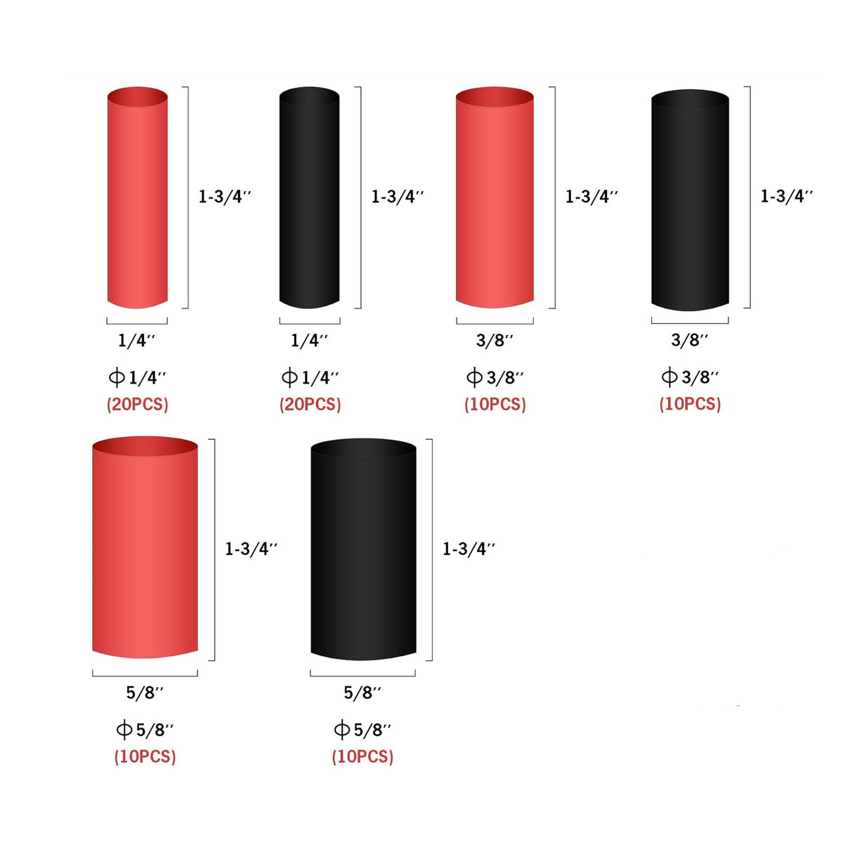 EUROKOMP Set of Eyelet Connectors and Heat-Shrink Tubing, 150 pcs. E6355 – image 3