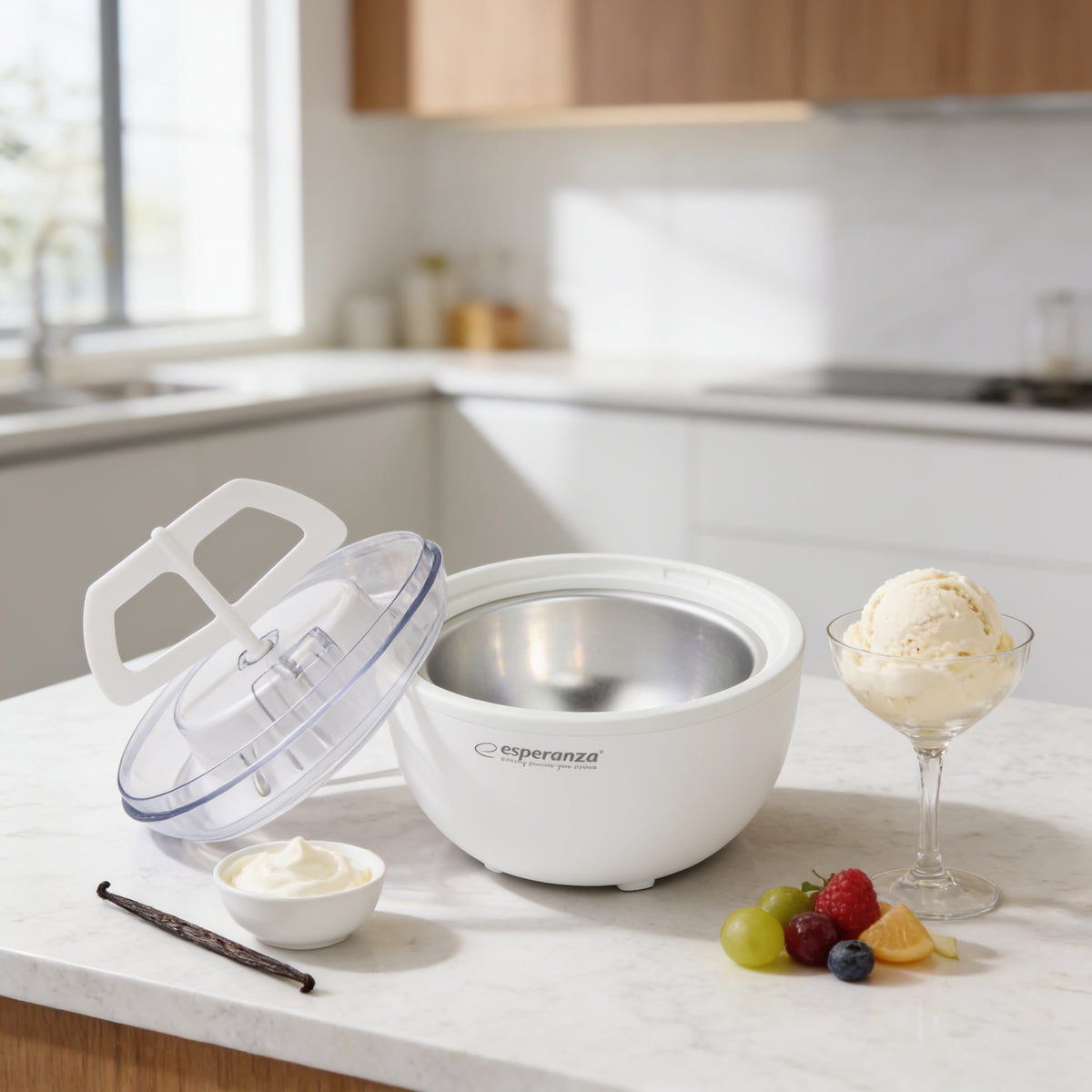 Esperanza Ice Cream and – EKI001 Esperanza Ice Cream Maker, Vanilla, White – image 6