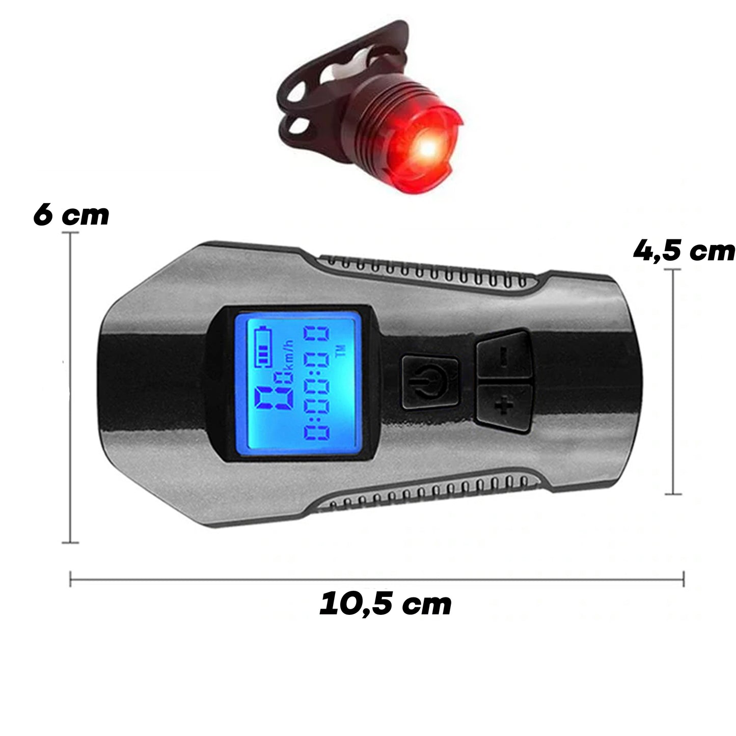 RTO LED Bike Light with Odometer and Speedometer (Rear) - s092-1 + Rear Light – image 4