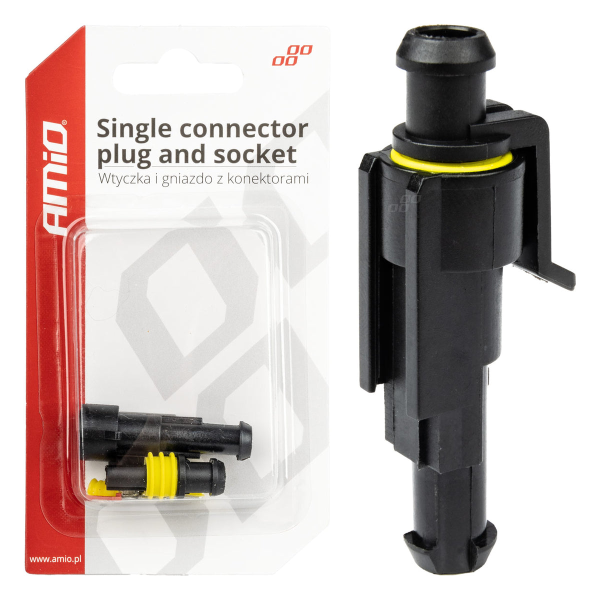 AMiO Connectors – Superseal 1-pin hermetically sealed connector plug, model AMIO-03517