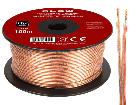 Blow Speaker Cables – 73-323# Speaker wire, 2x0.75 mm, transparent