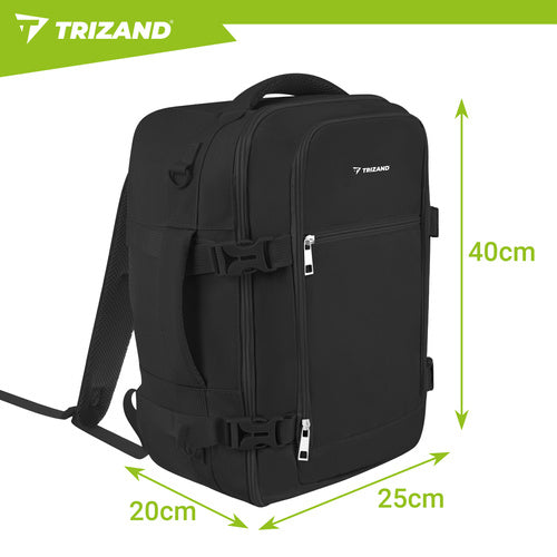 TRIZAND The remaining – Trizand Black Hiking Backpack, 40x25x20 cm – image 4