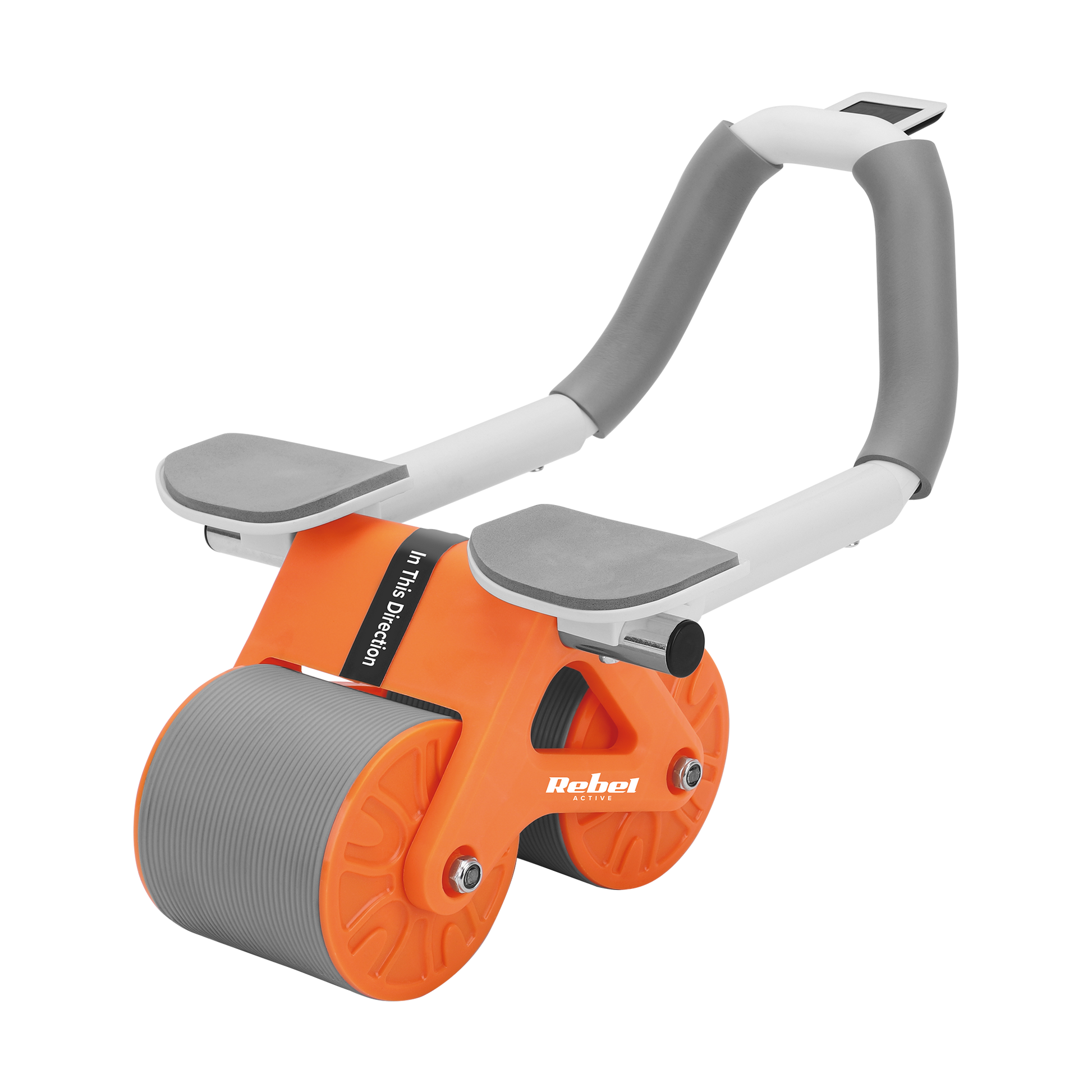 Rebel Abdominal exercise device with timer, AB Roller Wheel AB-3, gray and orange, REBEL ACTIVE – image 2