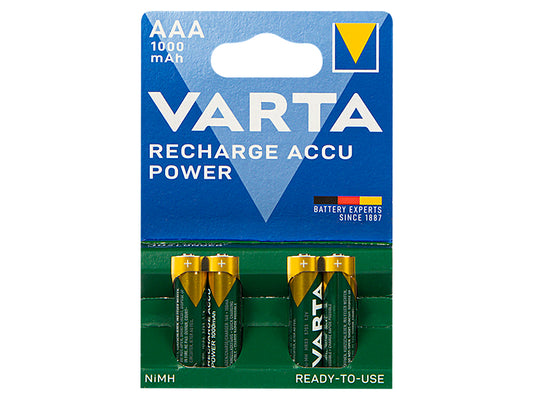 Blow Rechargeable – 82-609# R3 Ni-MH AAA 1000 mAh Varta Batteries, 4-Pack