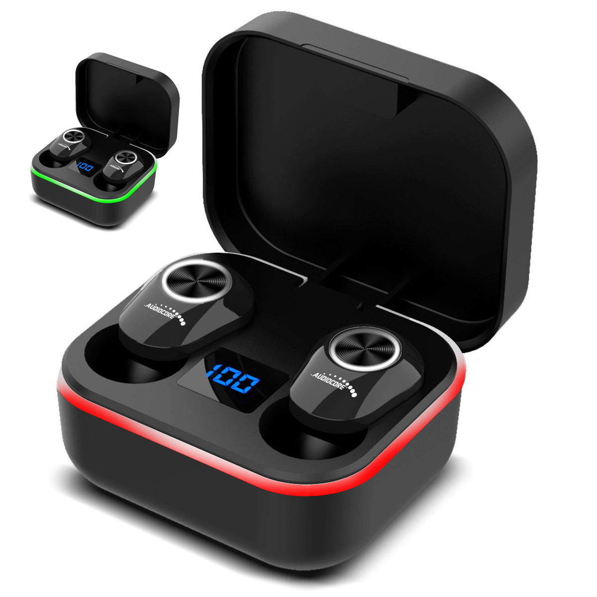 Audiocore Audiocore TWS BT 5.1 Earbuds with a 300mAh charging case and 30mAh earbuds, black AC580 – image 3