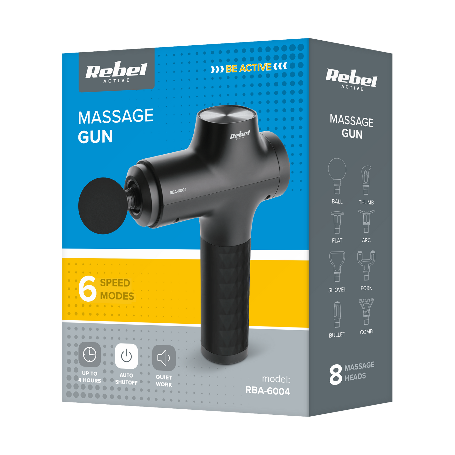Rebel The remaining – Massage Gun, 8 Attachments, REBEL ACTIVE – image 9
