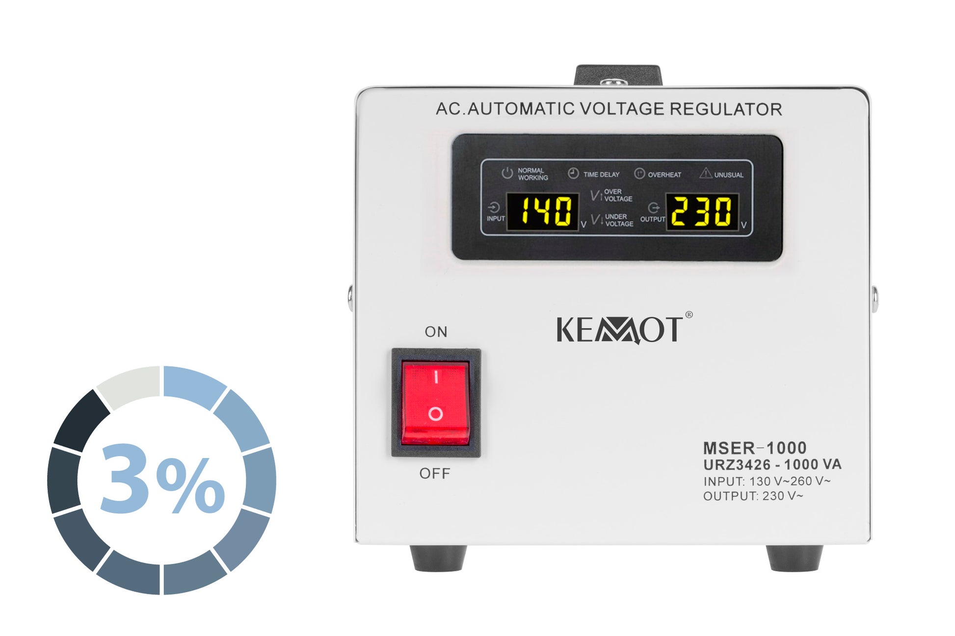 Kemot Voltage Stabilizers – KEMOT MSER-1000 Automatic Voltage Stabilizer (1000 VA, servomotor) – image 8
