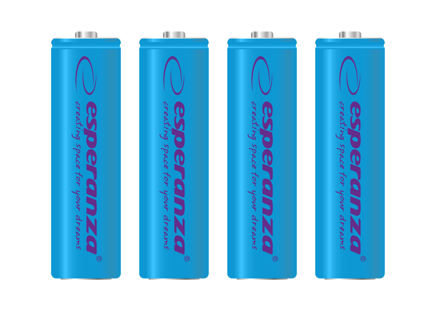 Esperanza EZA104B Esperanza Ni-MH AA Rechargeable Batteries, 2000 mAh, 4-Pack, Blue
