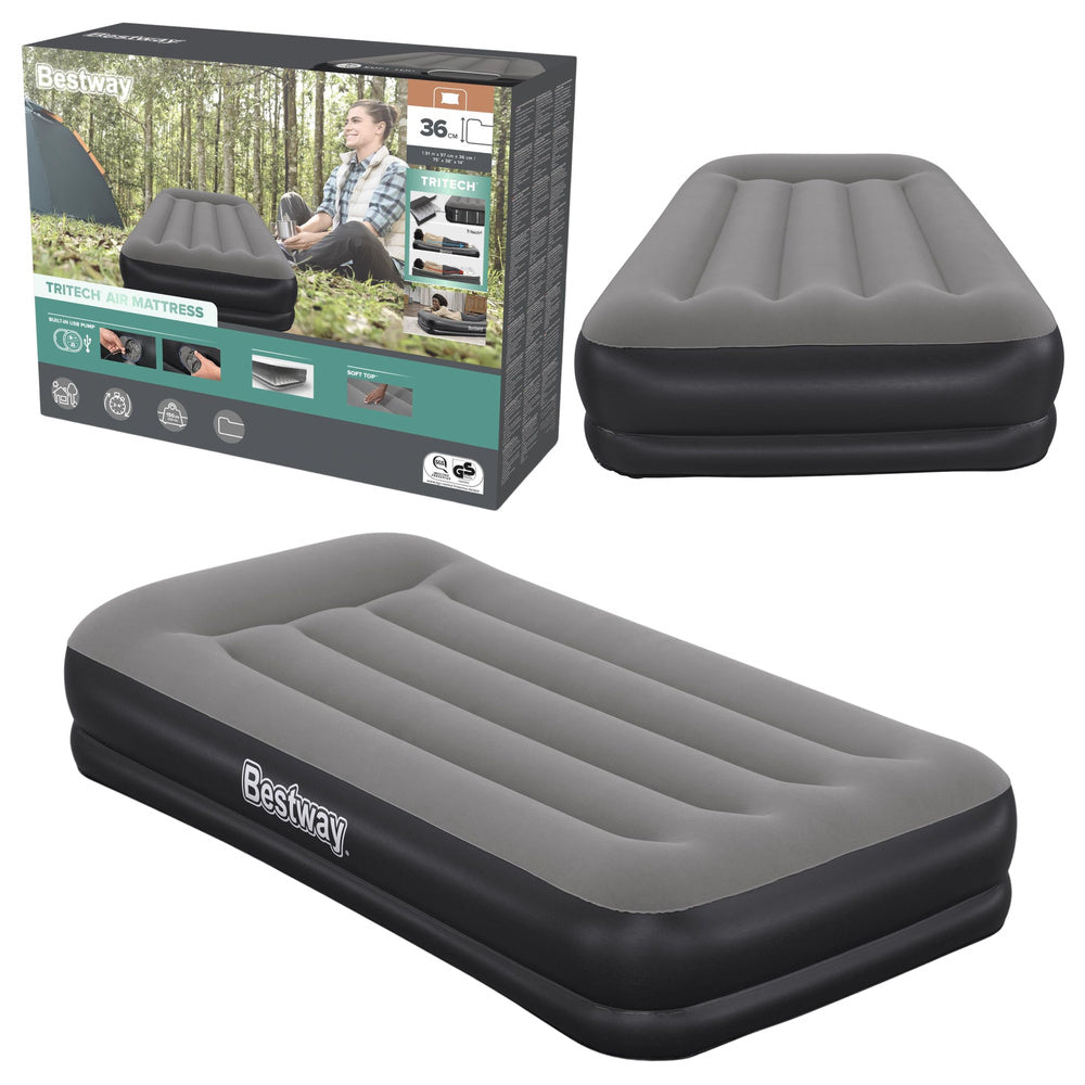 BESTWAY Mattresses – Bestway 671BT Tritech Air Mattress, Single Size, 191x97 cm
