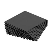 Rebel Protective mat for fitness equipment and gym workouts, 60x60 cm interlocking tiles, set of 6, REBEL ACTIVE