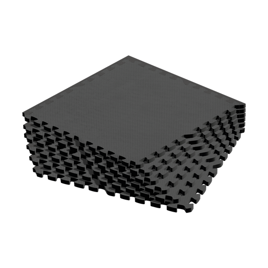 Rebel Protective mat for fitness equipment and gym workouts, 60x60 cm interlocking tiles, set of 6, REBEL ACTIVE