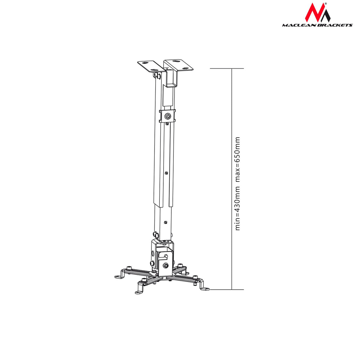 Maclean Projector Mounts – MC-581 28280 Projector Mount, 43–65 cm, 20 kg – image 3
