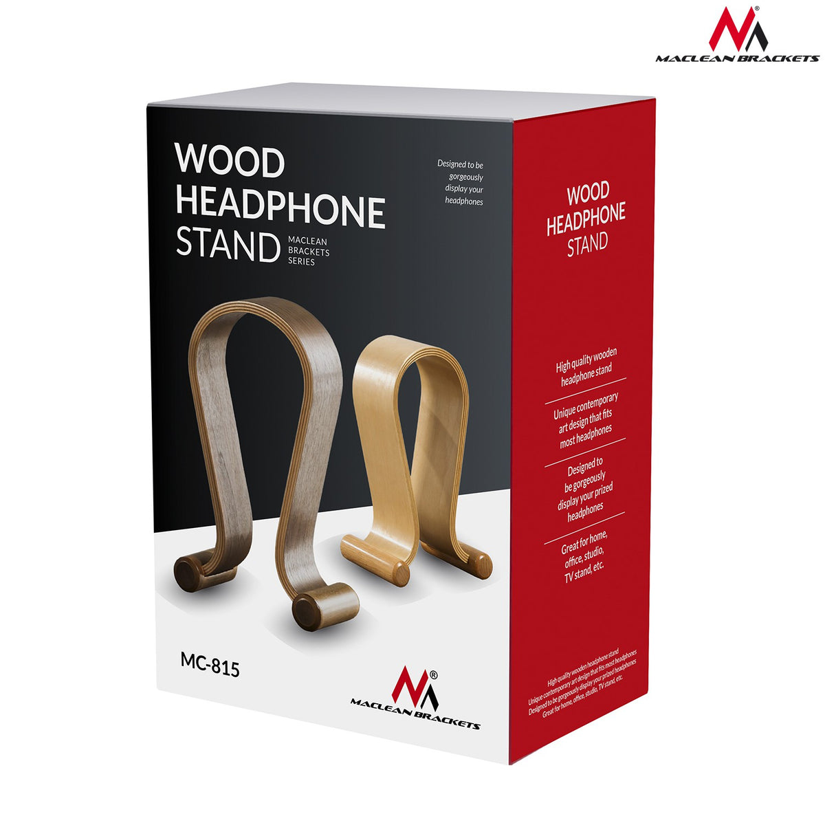 Maclean Headphone Stands and Holders – Maclean Headphone Stand, Wood, Walnut, MC-815W – image 4