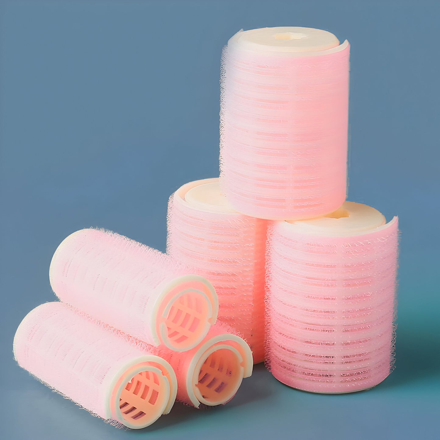 RTO 6-piece set of thick hair rollers for lifting curls, 3 sizes, with a handle – image 3