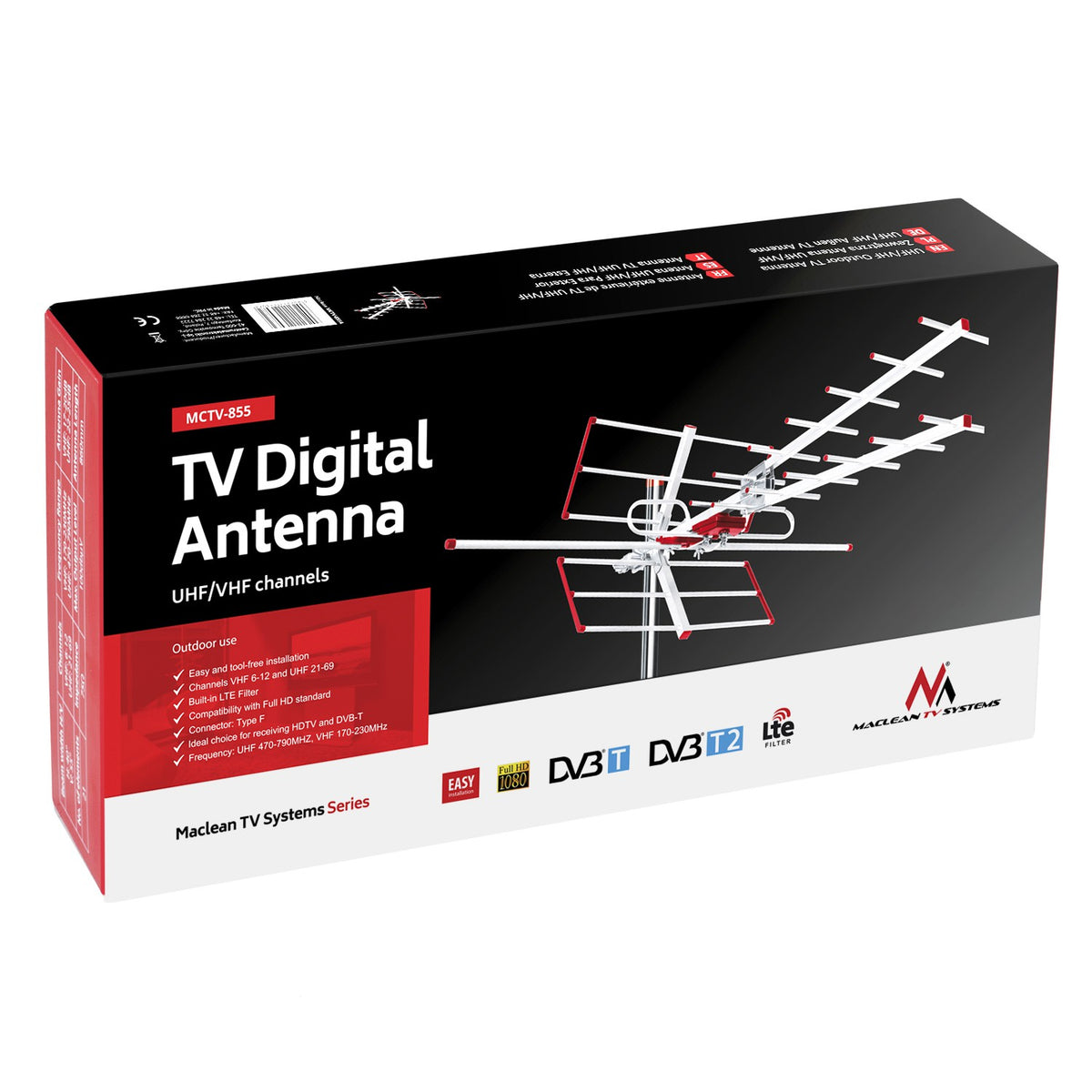 Maclean Maclean DVB-T/T2 HEVC TV Antenna, Passive, Outdoor Combo, LTE Filter, UHF/VHF max 100dBV, MCTV-855 – image 4