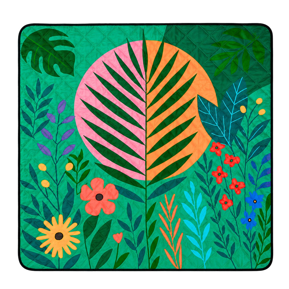 LEAN Colorful Beach, Picnic, and Travel Blanket with Plant Print, 100x150 cm – image 3