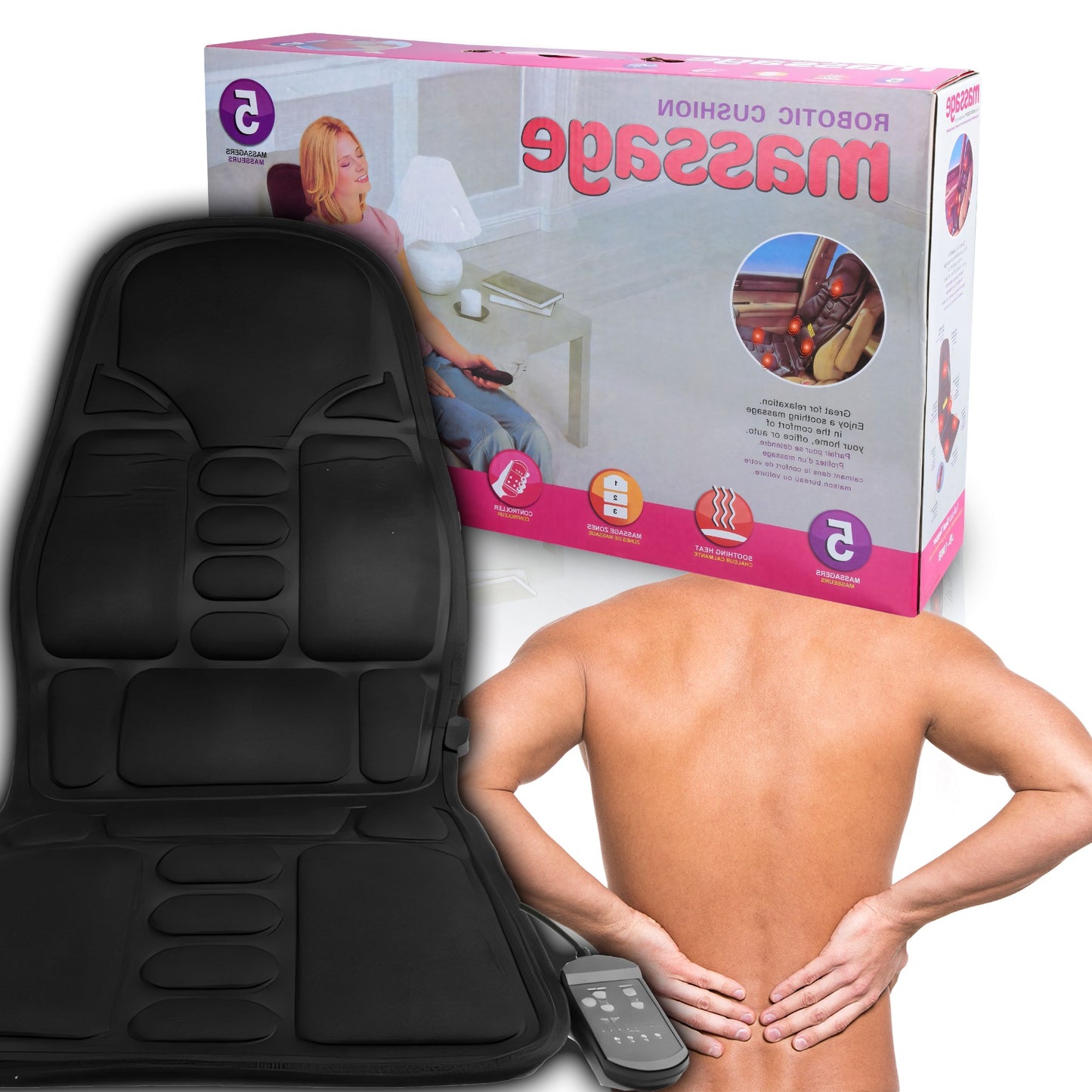 RTO Massage Mat for the Body, Back, Spine, and Neck—For Use on a Chair