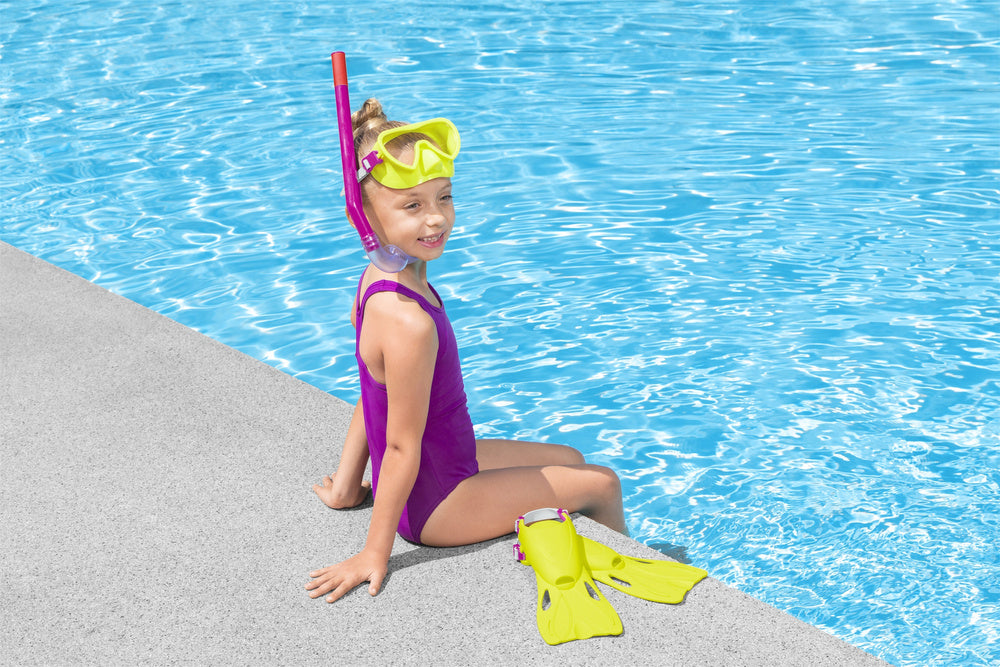 BESTWAY Swim caps – Bestway 25039 Yellow Diving Set: Mask, Fins, Snorkel – image 2