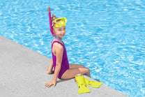 BESTWAY Swim caps – Bestway 25039 Yellow Diving Set: Mask, Fins, Snorkel – image 2