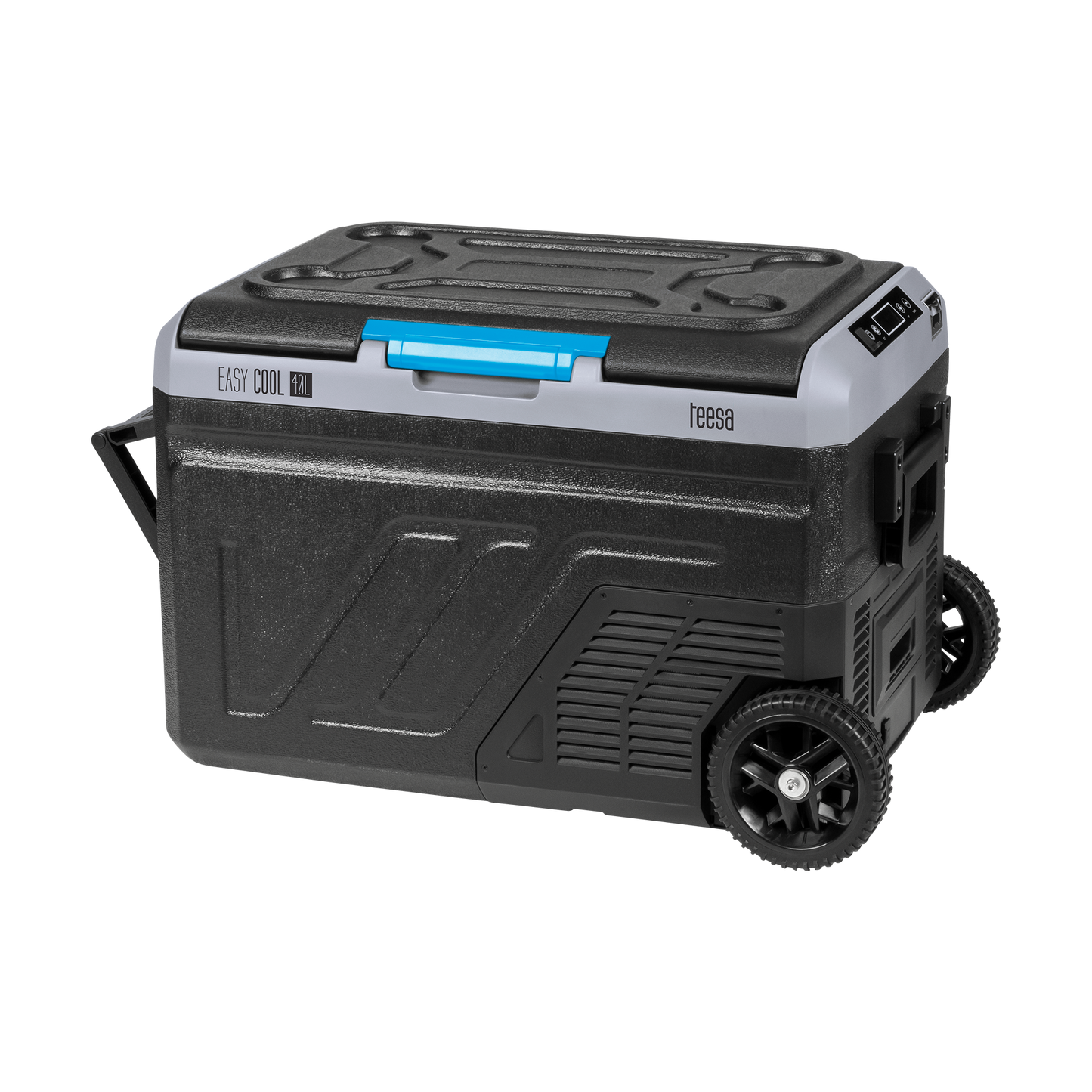 Teesa TEESA Professional Compressor-Powered Portable Refrigerator with Freezing Function, 40L, DC 12/24, AC 230V, battery-powered option, large wheels and a sturdy handle, Bluetooth, two compartments