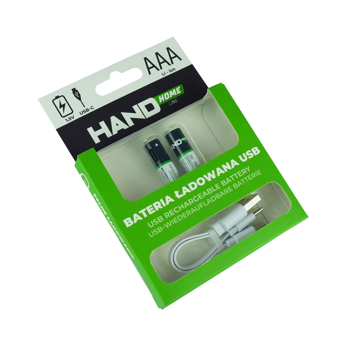 PLASTROL Rechargeable batteries: 9V – USB-C rechargeable battery, 750 mWh, 2x AAA – image 2