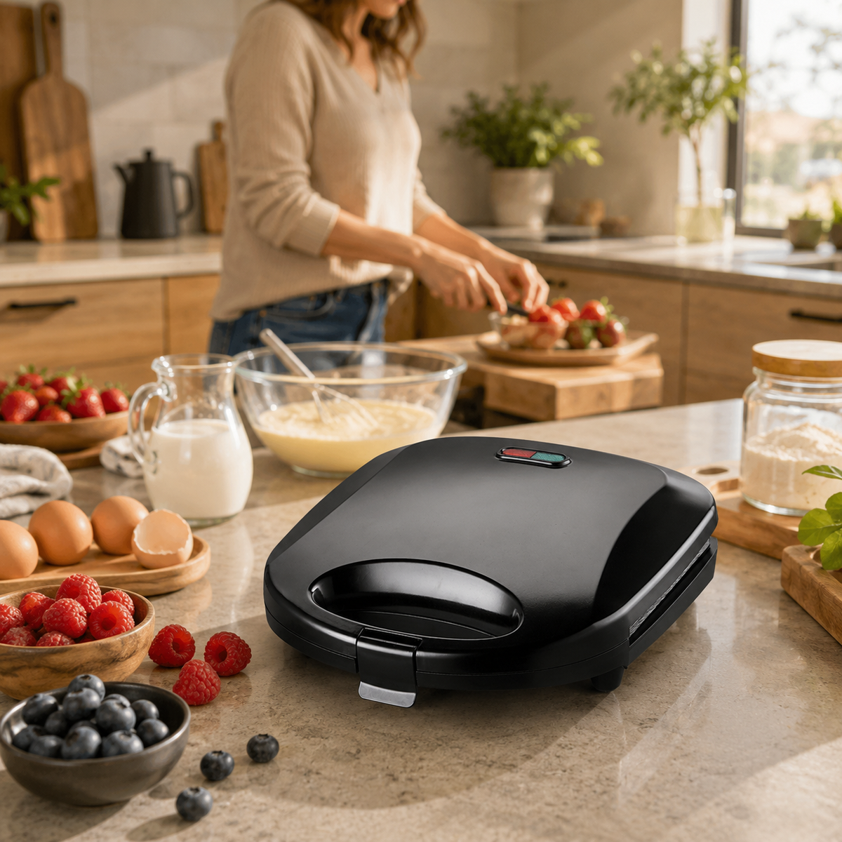 Esperanza Waffle Makers – EKT008 Esperanza Blueberry Waffle Maker, 1000 W – image 7