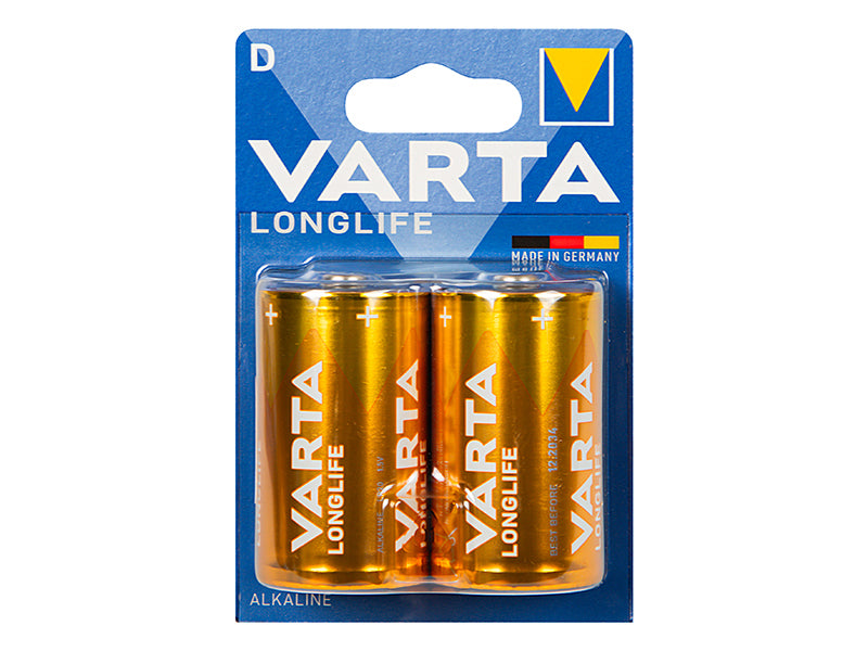 Blow Alkaline, coin-cell – 82-649# Varta LongLife 1.5 LR20 Alkaline Battery, 2-Pack