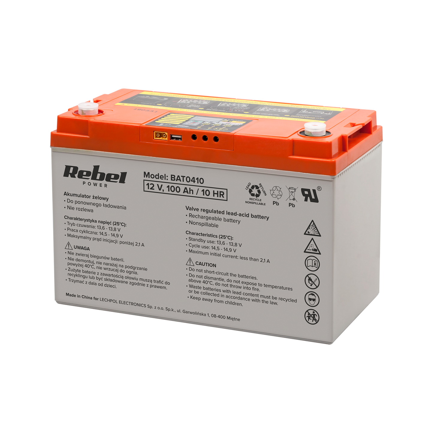 Rebel Gel batteries – 12V 100Ah Deep-Cycle Gel Battery with Display