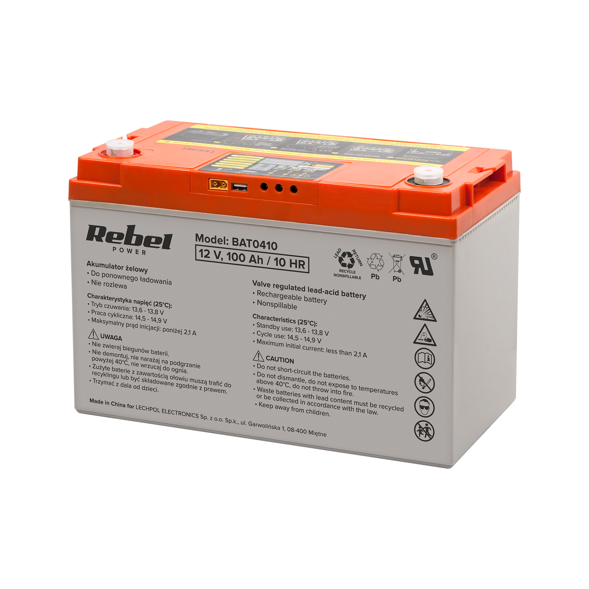 Rebel Gel batteries – 12V 100Ah Deep-Cycle Gel Battery with Display