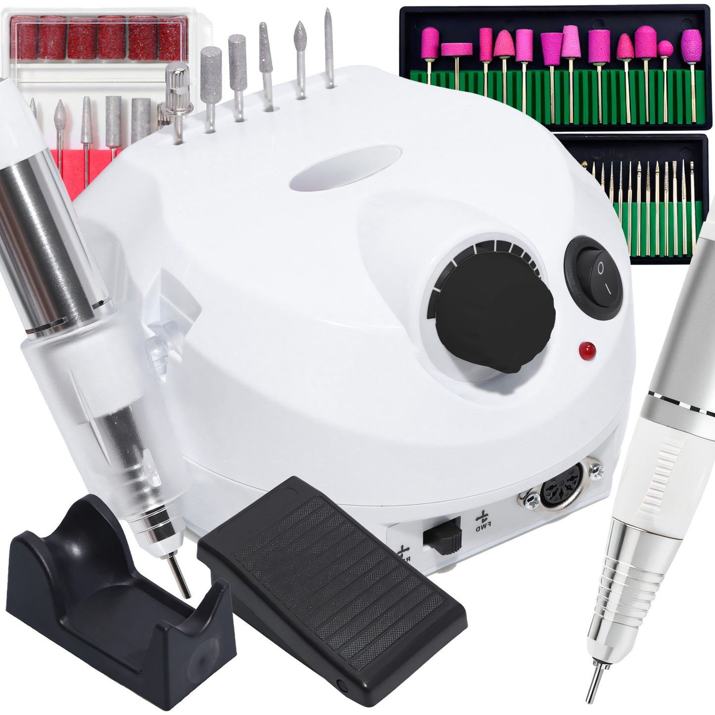 RTO Nail Drill for Manicure, Pedicure, Gel, and Hybrid Nails, 65W High-Power + Bit Set - UR188