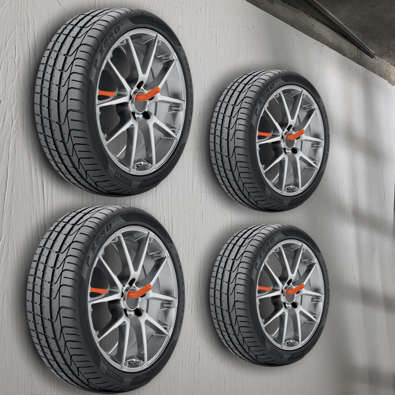 Maclean Set of 4 Maclean wall mounts/hangers for tires, wheels, ladders, and bicycles; max. load 60 kg per mount, MC-437 – image 3