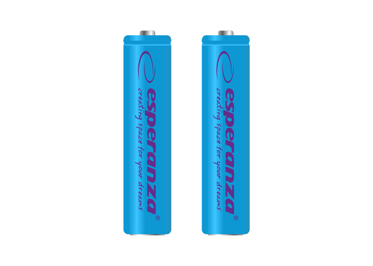 Esperanza EZA101B Esperanza Ni-MH AAA Rechargeable Batteries, 1000 mAh, 2-Pack, Blue