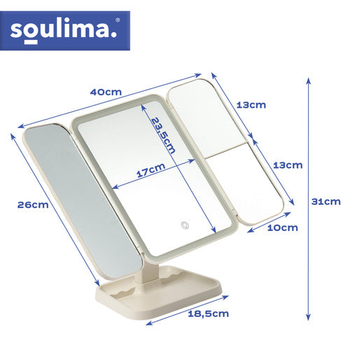 SOULIMA The remaining – Soulima 26952 Fold-Out LED Makeup Mirror – image 3