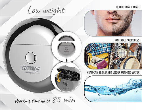 CAMRY Shavers – CR 2938 Travel Shaver with 2 Heads and USB – image 6