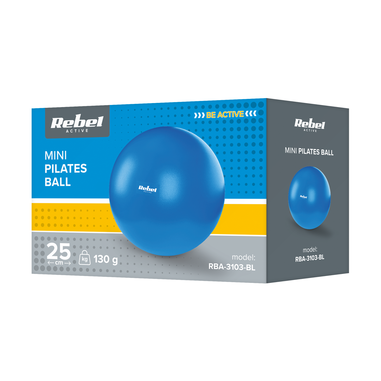 Rebel 25 cm Mini Exercise Ball for Pilates and Rehabilitation, Blue, REBEL ACTIVE – image 4