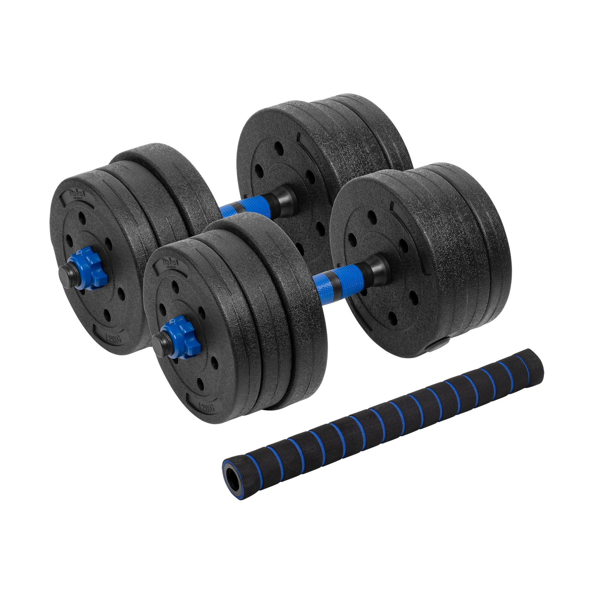 Rebel Kettlebells – REBEL ACTIVE Adjustable Bitumen Dumbbells with Connector, 2x10 kg