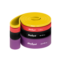 Latex Exercise Band Set - Power Band PLs-1, 4-32 kg, 3 bands, REBEL ACTIVE Rebel